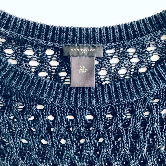 Navy Blue Knit Sweater, Size XS - Picture 2 of 3